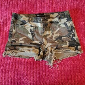 Black Orchid Camo Print Women's Shorts